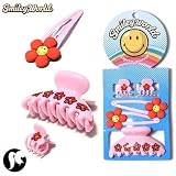 SG PARIS SMILEY-BIJOUX CHEVEUX-KIT ACCESSOIRES CHEVEUX--CARTEX5Pcs-JEUNE-PLASTIQUE----NATURE-FLEUR AUTRES