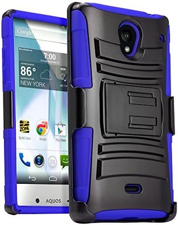 QualityStores® Duo Armor BLUE for Sharp Aquos Crystal Combo Case with Stand and Holster+ Cleaning Cloth