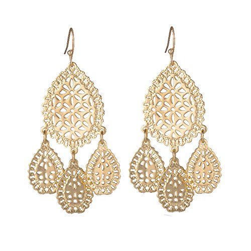 Girl Era Womens Gorgeous Multilayer Filigree Earrings Drop Hoop Earrings