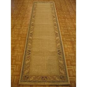 2'7 x 9'10 Cream Persian Meshkabad Runner Rug