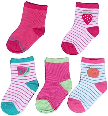 Girls Socks With Fruit Cotton Crew 5 Pack