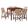 7 Pc Ella Upholstered Pub Set - Cherry