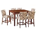 7 Pc Ella Upholstered Pub Set - Cherry