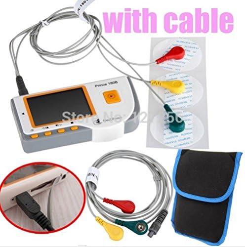 HEAL FORCE Handheld ECG Portable OLED EKG Heart Monitor Electrocardiogram Software USB CE+Carrier Bag Software+3 Lead Cable