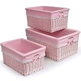3-pc. Basket Set with Pink Liners