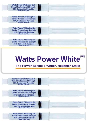 Watts Power White - 8 Large 10ml Professional 35% Teeth Whitening Gels - Optimized Formula - 80ml