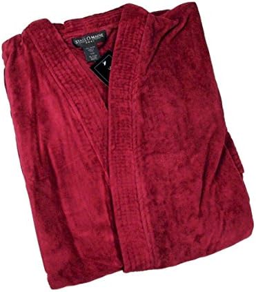 Big and Tall Kimono Length Terry Velour Robe (Burg, 2X-Big)