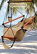 New Deluxe Tan Sky Air Chair Swing Hanging Hammock Chair W/ Pillow & Drink Holder