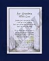 "For Grandma with Love" Touching 8x10 Poem, Double-matted in Dark Blue Over White and Enhanced with Watercolor Graphics.