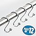 iDesign InterDesign Shower Curtain S-Hooks Chrome, Set of 12 Axis Shwr Hks W/Ball Set/12, Set of 1, 12 Count
