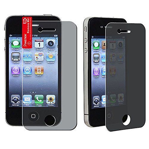 Insten® 3x Anti-Spy Privacy Screen Protector Compatible with iPhone® 4 4G iPhone® 4S - AT&T, Sprint, Version 16GB 32GB 64GB