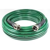 Garden Flexeel 50-foot, 3/8" Slender-Profile Polyurethane Garden Hose with 3/4" Brass Hose Fittings, Green