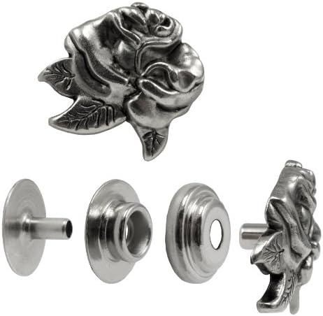 Springfield Leather Company Decorative Rose Durable Dot Snap Set 5 Pack