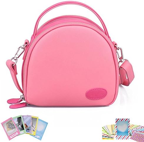 Fujifilm Instax Mini Instant Camera Case - WISAGI Zipper Universal Camera Case with Photo Bag/Films Sticker for Fujifilm Instax Mini 8 70 7s 25 50s 90 Camera (Pink)