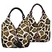 Je Veux Giraffe Print Peace Sign Oversized Handbag
