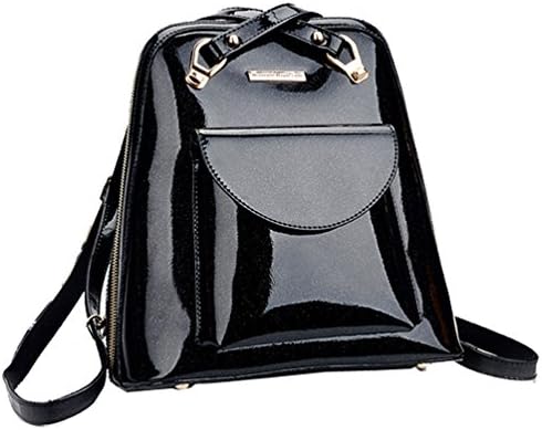 Tinksky® European-style Fashion Multipurpose Candy Color Leisure Backpack Shoulders Bag (Black)