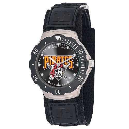 MLB Men's MDV-PIT Agent Series Pittsburgh Pirates Velcro Watch