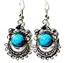 Blue Chandelier Style Earrings in Silver on French Wires 1.25" Blue Chandelier Style Earrings in Silver on French Wires 1.25"