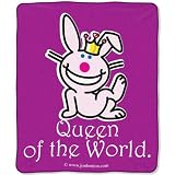 Happy Bunny Queen of the World Fleece Throw (50x60)