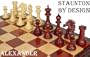 Alexander s Stallion Staunton Chess Set in Red Sandalwood & Boxwood 4.4" King