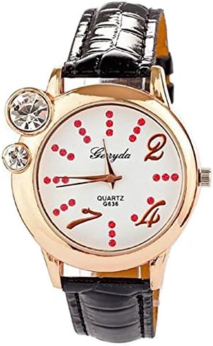 Hot New Big Diamond Rhinestone Watches PU leather Fashion Women Watch Luxury quartz Clock for girls