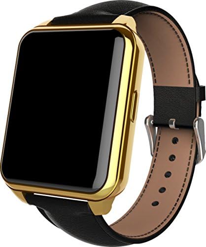 LightingFox F2 Bluetooth Smart Watch WristWatch Waterproof IP67 Support Sync Phone Call Pedometer Anti-lost Heart Rate Smartwatch for IOS and Android System Smartphones (Gold)