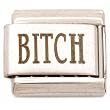 Bitch Italian Charm Laser Bracelet Sayings Jewelry 9mm
