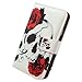 Bfun Packing Bcov Red Flower Floral Skull Wallet Leather Cover Case for Samsung Galaxy S5 GS5