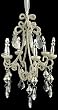 6 Crystal Elegance Platinum Glitter Jeweled Chandelier Christmas Ornaments