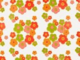 Nappe toile cirée ovale 140x220 cm FLEURS fond c./ blanc, finition biais tissus, anti-tâches