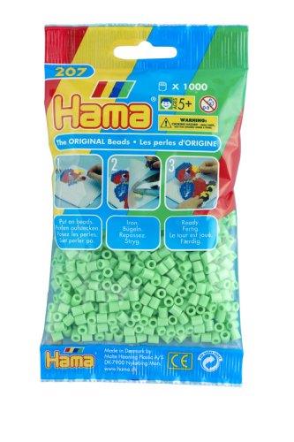 Childrens Toyshop  Toys : Hama Beads - Pastel Green (1000 Midi Beads)