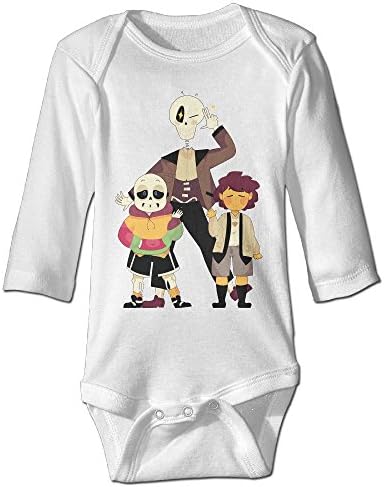 PGiG Baby's Undertale NPC Hanging Bodysuit Romper Playsuit Outfits Clothes Climbing Clothes Long Sleeve White
