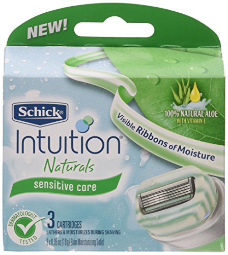 NEW Schick 100% Genuine Naturals Sensitive Care Razor Refill, 12-Count
