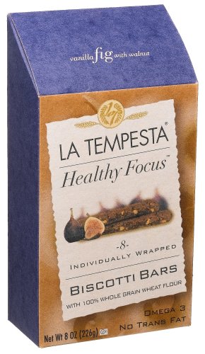 La Tempesta Healthy Focus, Vanialla Fig with Walnut, Biscotti Bar, 8 Count 8-Ounce Boxes... by La Tempesta