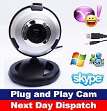 Webcam - New USB PC Webcam - Built-in microphone, 5G Lens, Plug and Play no driver needed, Works with Skype Yahoo MSN Etc - Share your golden moments with loved ones any where in the world.
