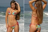 Connected Halter Top & Brazil Tie Bikini (60s Flower) Bikini