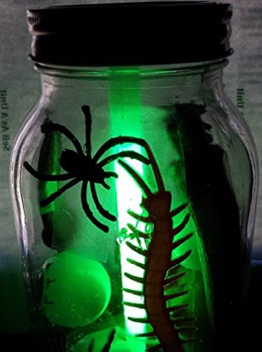 Scary Spiders Bloody Fingers Glass Jar with Glow Stick Halloween Gag