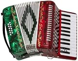 Del Sol 25 Key 12 Bass Piano Accordion - Tri: Color Red White Green - B003BT2QAE