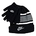 Nike Boy`s Futura Foldover Beanie & Glove 2 Piece Set (Black(9A2837-KG7)/Grey, 8-20)
