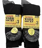 6 Pairs Men's Work Socks Re-inforced heel & Toe 6-11