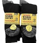 6 Pairs Men's Work Socks Re-inforced...