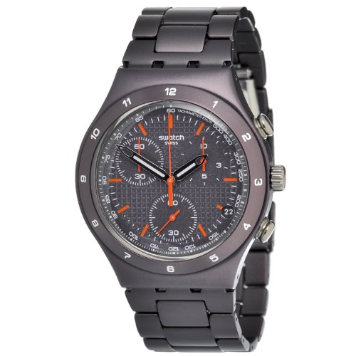 Swatch Mens YCC4000AG Quartz Aluminum Burgundy Dial Chronograph Watch