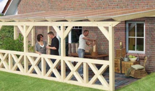 Terrassenüberdachung KARIBU Classic Modell 2 Größe A