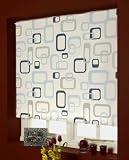 Cream & Blue URBAN Patterned Roller Blind / Blinds - 210cm x 170cm