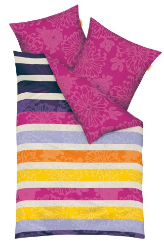 Kaeppel G-102956-05D1-VBMH Bettw&auml;sche Flower Power Farbe Lila Qualit&auml;t Satin, Gr&ouml;&szlig;e 1x 80/80 und 135/200 cm