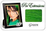 18″ Inch Green Highlight Streaks Pro Extensions Premier Human Hair Extensions
