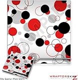 Sony PS3 Slim Skin - Lots of Dots Red on White