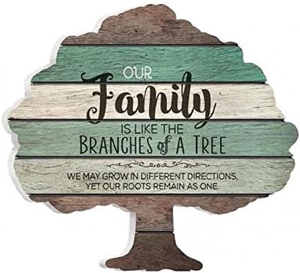 Wall Art. Tree Shape Sign. Our Family. 13" X 12.25".