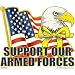 Support Our Armed Forces American Flag Bald Eagle Sticker