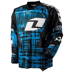 One Industries Radio Star Men's Carbon Dirt Bike Motorcycle Jersey - Neon Blue
